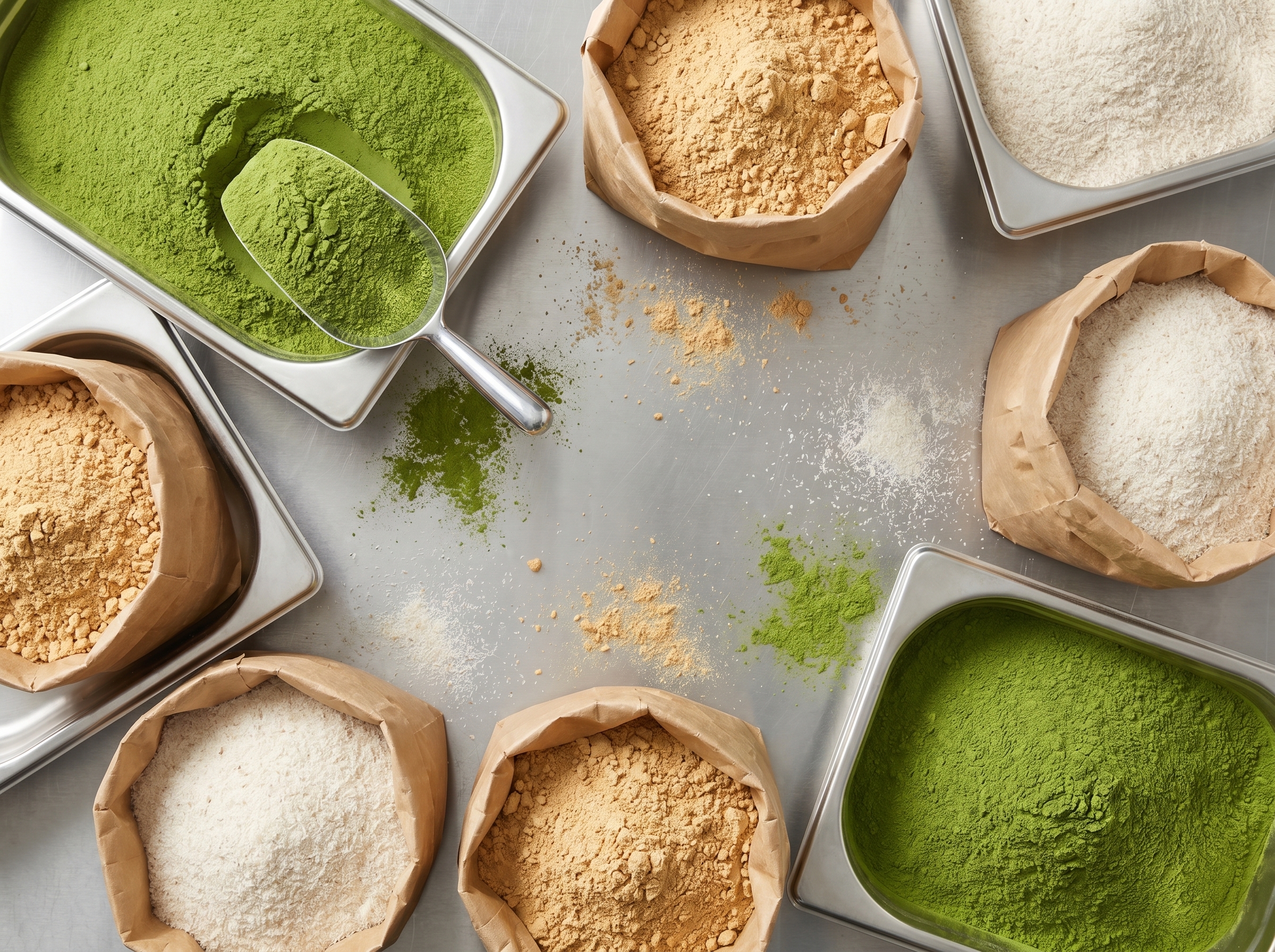 Fine powders and blends in bulk